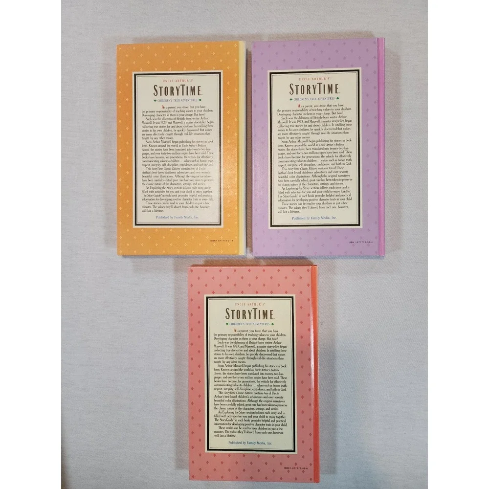 Uncle Arthur's StoryTime Vol 1-3 Set Childrens True Adventures Classic Hardcover